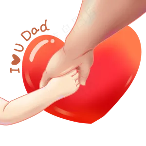 父亲节和爸爸手牵手