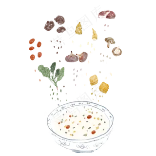 水墨植物食物手绘中国风,免抠元素