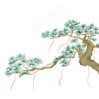古典松树中国风,免抠元素