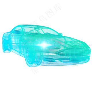 汽车科技智能魔幻数据光点状线侧,免抠元素