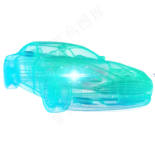 汽车科技智能魔幻数据光点状线侧,免抠元素