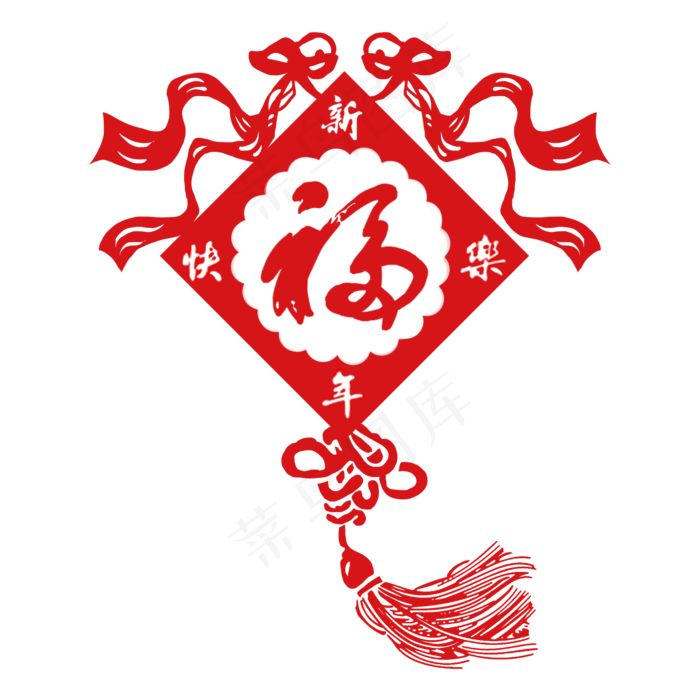 2019年中国风剪纸中国红中国结,免抠元素