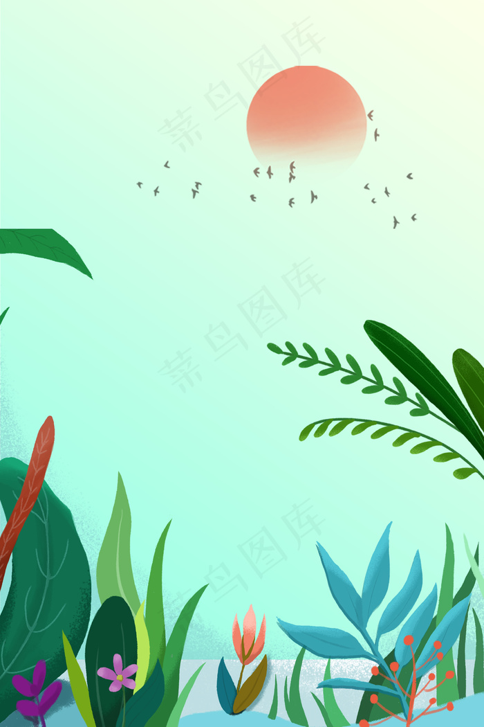 清新清晨日出平面广告(3545*5315px 	      )psd模版下载