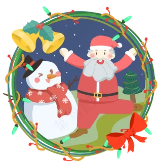 圣诞节花环彩灯装饰免抠PNG素材