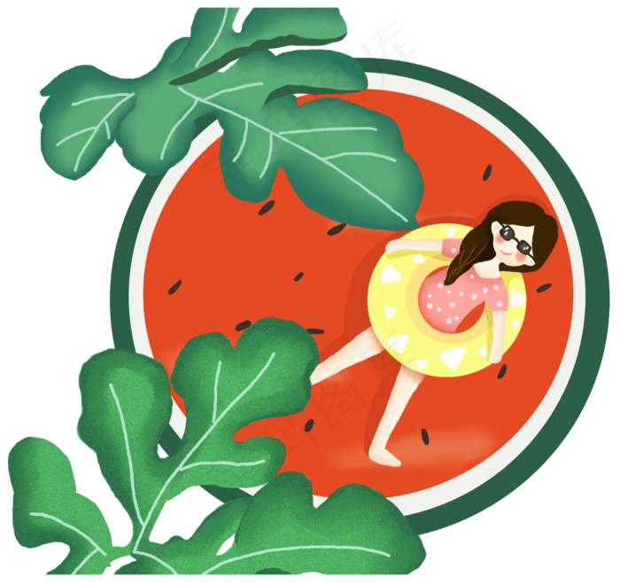 二十四节气大暑躺着的女孩