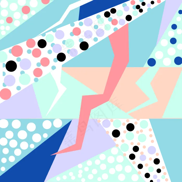 彩色几何印花装饰图,免抠元素(2000*2000px 300 dpi )psd模版下载