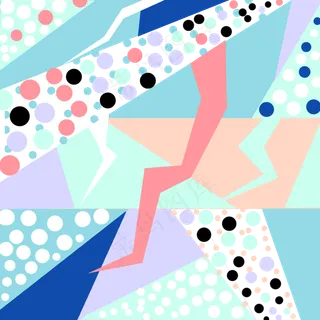 彩色几何印花装饰图,免抠元素