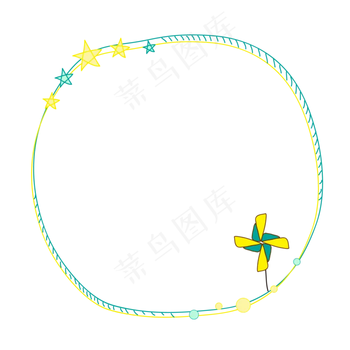 蓝色边框儿童节(3000X3000(DPI:300))ai矢量模版下载