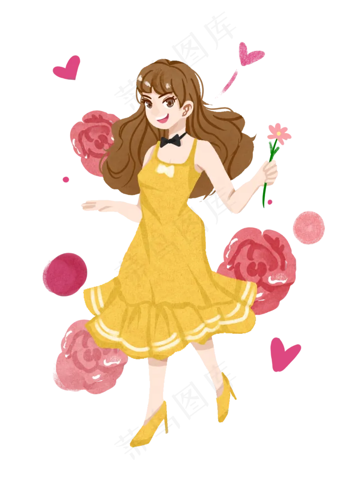 情人节漂亮的小女孩和玫瑰花(2480X3508(DPI:299))psd模版下载