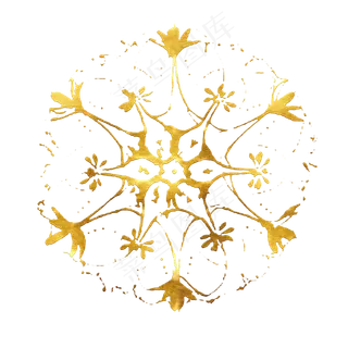 黄金古典装饰雪花华丽,免抠元素