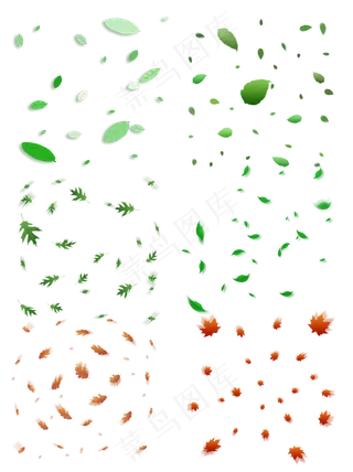 植物树叶叶子漂浮气氛电商装饰免