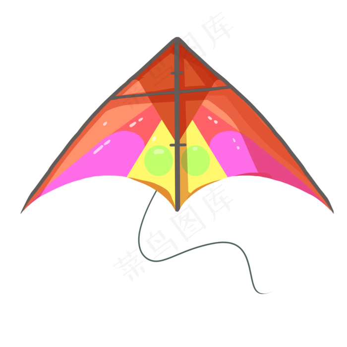 手绘彩色风筝插画
