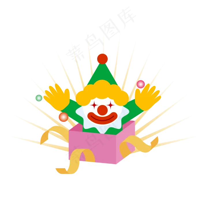 礼盒弹出的小丑(2500X2500(DPI:300))ai矢量模版下载