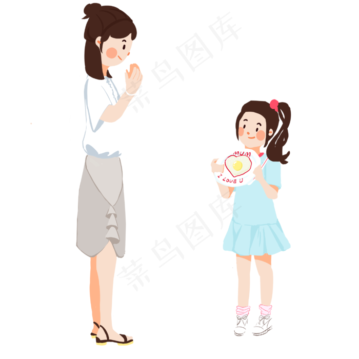 拍手鼓励孩子的妈妈,免抠元素(3000X3000(DPI:300))psd模版下载