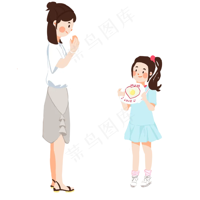 拍手鼓励孩子的妈妈,免抠元素(3000X3000(DPI:300))psd模版下载