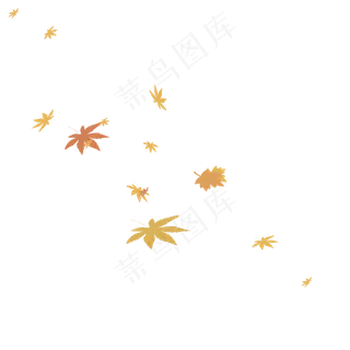 秋天落叶枫叶黄色,免抠元素