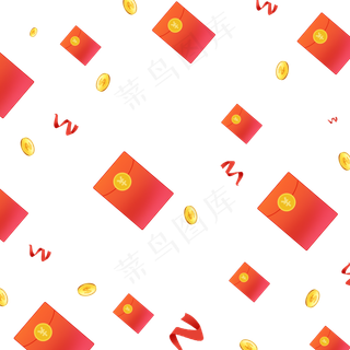 红包雨红包漂浮,免抠元素