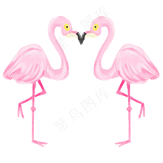 粉色伴侣美丽火烈鸟,免抠元素