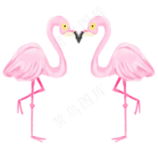 粉色伴侣美丽火烈鸟,免抠元素