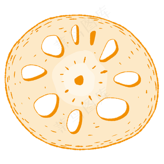 藕片生长黄色藕卡通