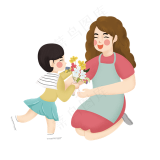 母亲节人物插图下载