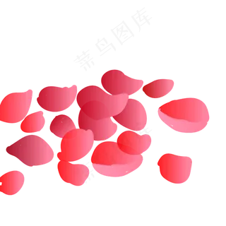 红色玫瑰花瓣场景