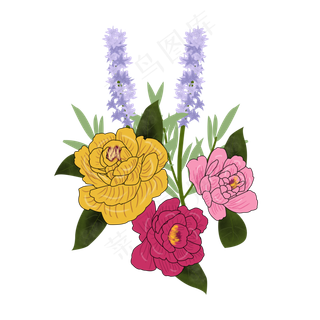 手绘玫瑰花插花花艺节日花朵