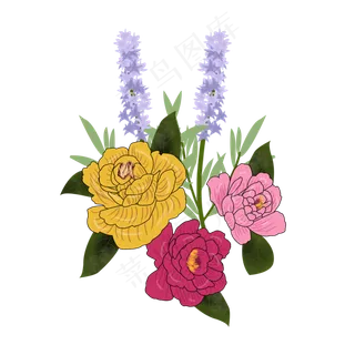 手绘玫瑰花插花花艺节日花朵