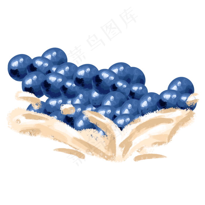 一盘新鲜采摘的蓝莓很多(2000X2000(DPI:300))psd模版下载