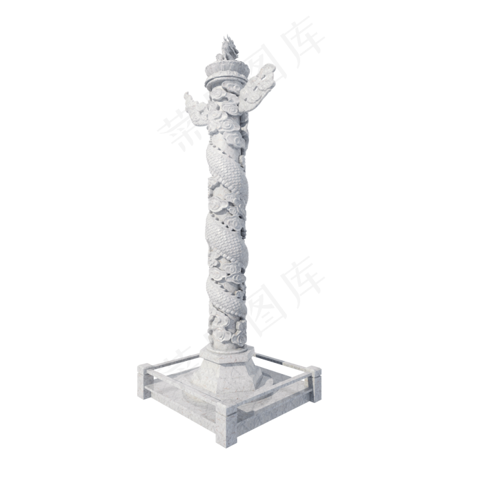 仿真白玉华表png图