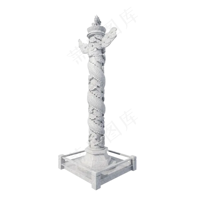仿真白玉华表png图(2000X2000(DPI:300))psd模版下载