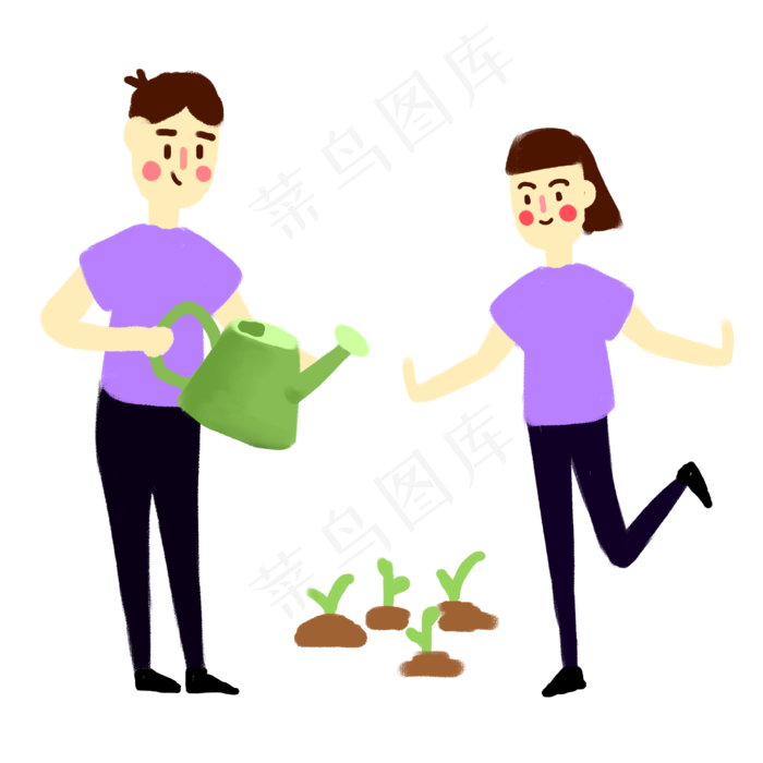 植树节情侣一起种树