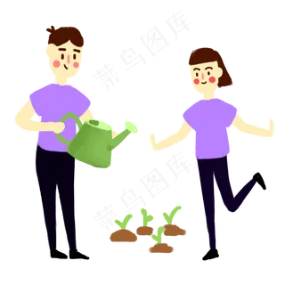 植树节情侣一起种树