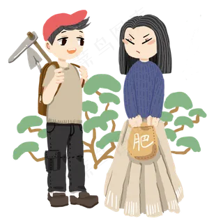 植树节施肥的小女孩