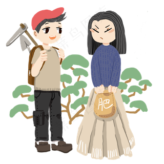 植树节施肥的小女孩