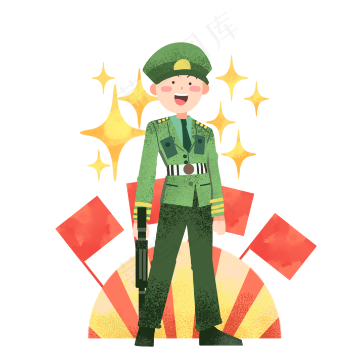 唱国歌解放军(2000X2000(DPI:300))psd模版下载