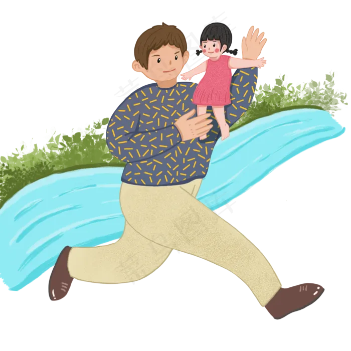 父亲节巨大的爸爸女儿坐在爸爸肩(2000X2000(DPI:300))psd模版下载