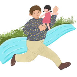 父亲节巨大的爸爸女儿坐在爸爸肩