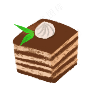 写实提拉米苏小蛋糕PNG免抠