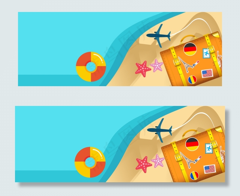 天猫暑期旅游清新banner