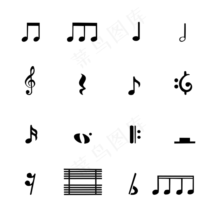 简约主义音乐符号,免抠元素(4167*4167px 300 dpi )ai矢量模版下载