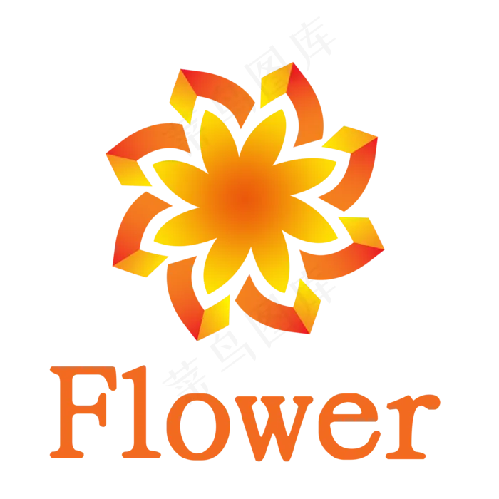 黄色花朵LOGO(2000X2000(DPI:300))psd模版下载