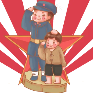 红星敬礼中的复古革命军人