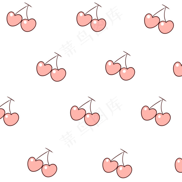 手绘卡通夏季水果樱桃装饰图案