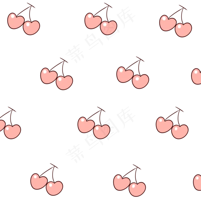 手绘卡通夏季水果樱桃装饰图案(3000X3000(DPI:762))psd模版下载