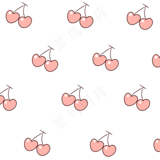 手绘卡通夏季水果樱桃装饰图案