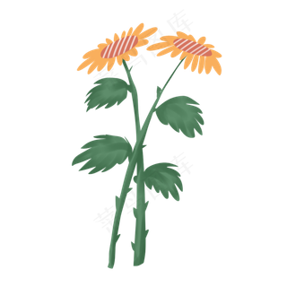 手绘卡通向日葵组合