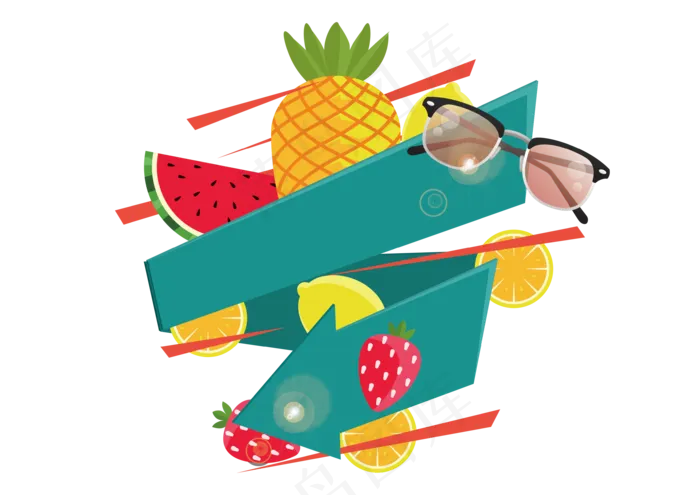 清新夏日水果优惠券ai矢量模版下载