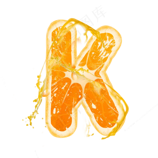 橙子橙汁橙色PSD字母K