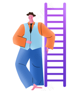 夸张扁平亮色商务职场卡通噪点人,免抠元素